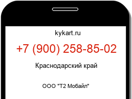 Информация о номере телефона +7 (900) 258-85-02: регион, оператор