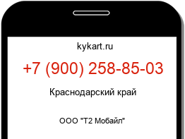 Информация о номере телефона +7 (900) 258-85-03: регион, оператор