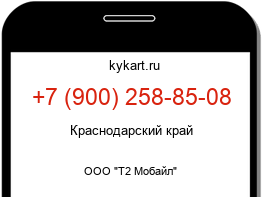 Информация о номере телефона +7 (900) 258-85-08: регион, оператор