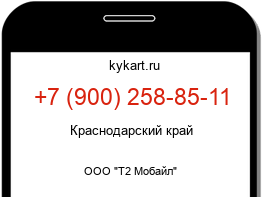 Информация о номере телефона +7 (900) 258-85-11: регион, оператор
