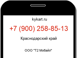 Информация о номере телефона +7 (900) 258-85-13: регион, оператор