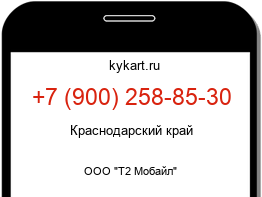 Информация о номере телефона +7 (900) 258-85-30: регион, оператор
