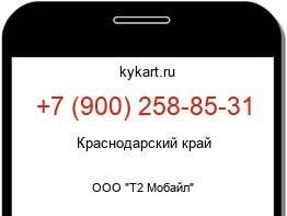 Информация о номере телефона +7 (900) 258-85-31: регион, оператор