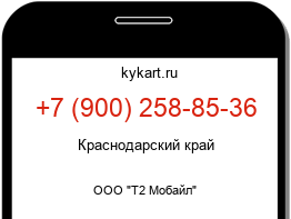 Информация о номере телефона +7 (900) 258-85-36: регион, оператор