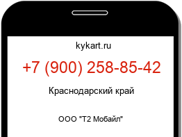 Информация о номере телефона +7 (900) 258-85-42: регион, оператор