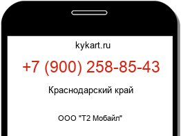 Информация о номере телефона +7 (900) 258-85-43: регион, оператор