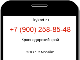Информация о номере телефона +7 (900) 258-85-48: регион, оператор