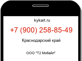 Информация о номере телефона +7 (900) 258-85-49: регион, оператор