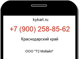 Информация о номере телефона +7 (900) 258-85-62: регион, оператор