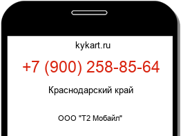 Информация о номере телефона +7 (900) 258-85-64: регион, оператор