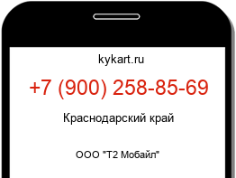 Информация о номере телефона +7 (900) 258-85-69: регион, оператор