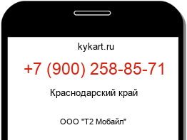 Информация о номере телефона +7 (900) 258-85-71: регион, оператор