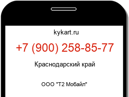 Информация о номере телефона +7 (900) 258-85-77: регион, оператор