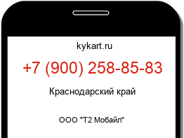 Информация о номере телефона +7 (900) 258-85-83: регион, оператор