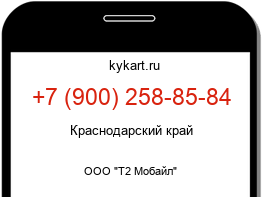 Информация о номере телефона +7 (900) 258-85-84: регион, оператор