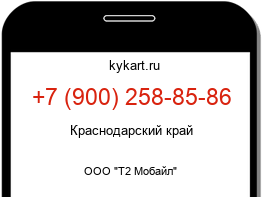 Информация о номере телефона +7 (900) 258-85-86: регион, оператор