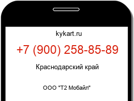 Информация о номере телефона +7 (900) 258-85-89: регион, оператор