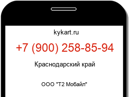Информация о номере телефона +7 (900) 258-85-94: регион, оператор