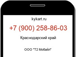 Информация о номере телефона +7 (900) 258-86-03: регион, оператор