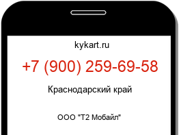 Информация о номере телефона +7 (900) 259-69-58: регион, оператор