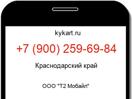 Информация о номере телефона +7 (900) 259-69-84: регион, оператор