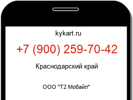 Информация о номере телефона +7 (900) 259-70-42: регион, оператор