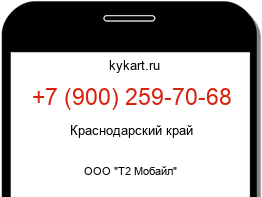 Информация о номере телефона +7 (900) 259-70-68: регион, оператор