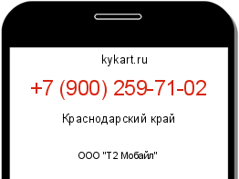 Информация о номере телефона +7 (900) 259-71-02: регион, оператор