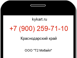Информация о номере телефона +7 (900) 259-71-10: регион, оператор