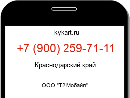Информация о номере телефона +7 (900) 259-71-11: регион, оператор