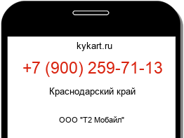 Информация о номере телефона +7 (900) 259-71-13: регион, оператор