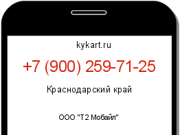 Информация о номере телефона +7 (900) 259-71-25: регион, оператор