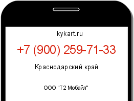 Информация о номере телефона +7 (900) 259-71-33: регион, оператор