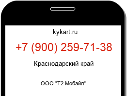 Информация о номере телефона +7 (900) 259-71-38: регион, оператор
