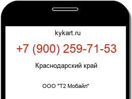 Информация о номере телефона +7 (900) 259-71-53: регион, оператор