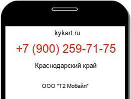 Информация о номере телефона +7 (900) 259-71-75: регион, оператор