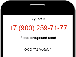 Информация о номере телефона +7 (900) 259-71-77: регион, оператор