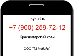 Информация о номере телефона +7 (900) 259-72-12: регион, оператор
