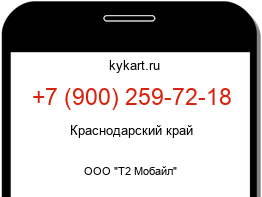 Информация о номере телефона +7 (900) 259-72-18: регион, оператор