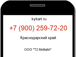 Информация о номере телефона +7 (900) 259-72-20: регион, оператор