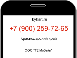 Информация о номере телефона +7 (900) 259-72-65: регион, оператор