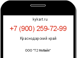 Информация о номере телефона +7 (900) 259-72-99: регион, оператор