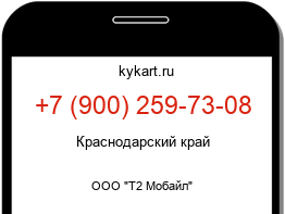 Информация о номере телефона +7 (900) 259-73-08: регион, оператор