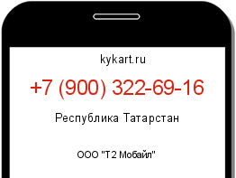 Информация о номере телефона +7 (900) 322-69-16: регион, оператор