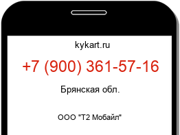 Информация о номере телефона +7 (900) 361-57-16: регион, оператор