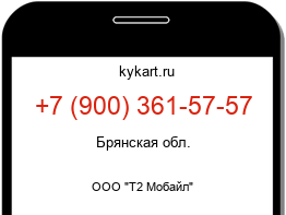 Информация о номере телефона +7 (900) 361-57-57: регион, оператор