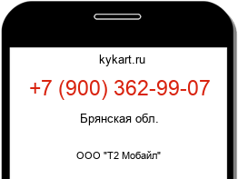 Информация о номере телефона +7 (900) 362-99-07: регион, оператор