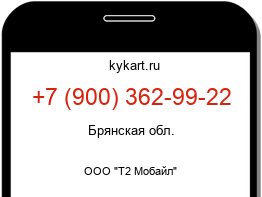 Информация о номере телефона +7 (900) 362-99-22: регион, оператор