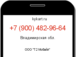 Информация о номере телефона +7 (900) 482-96-64: регион, оператор