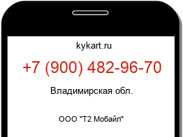 Информация о номере телефона +7 (900) 482-96-70: регион, оператор